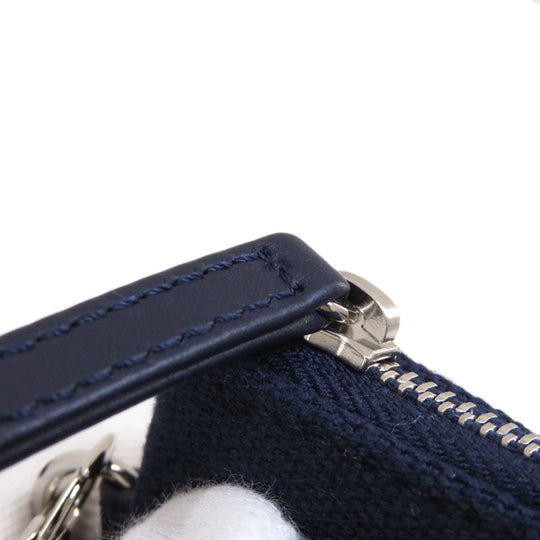 CHANEL Tote Bag canvas Navy Deauville COCO Mark SilverMetal