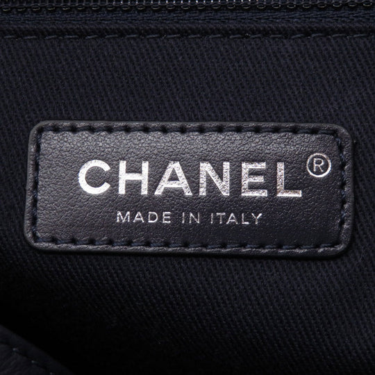 CHANEL Tote Bag canvas Navy Deauville COCO Mark SilverMetal