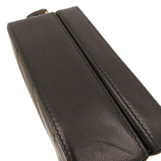 CHANEL Shoulder Bag lambskin black Vstitch COCO Mark Women Used Authentic