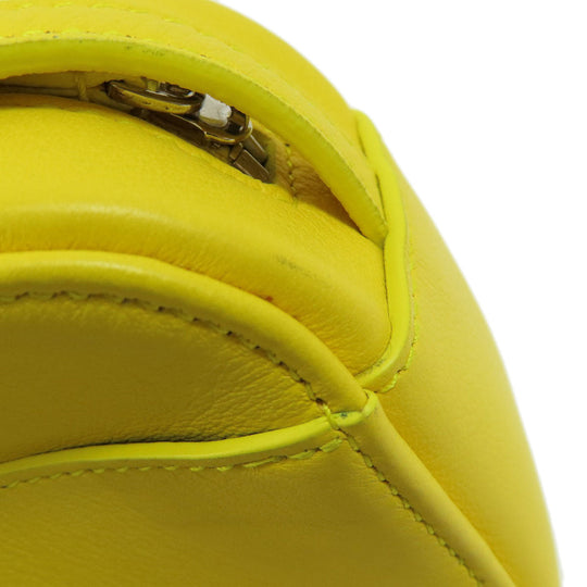 BALENCIAGA Shoulder Bag leather yellow logo Women Used Authentic