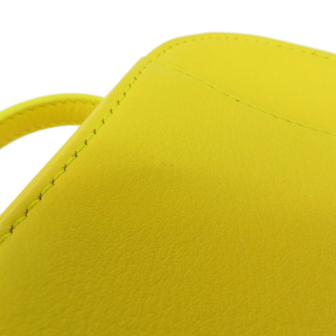 BALENCIAGA Shoulder Bag leather yellow logo Women Used Authentic