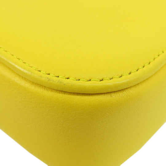 BALENCIAGA Shoulder Bag leather yellow logo Women Used Authentic