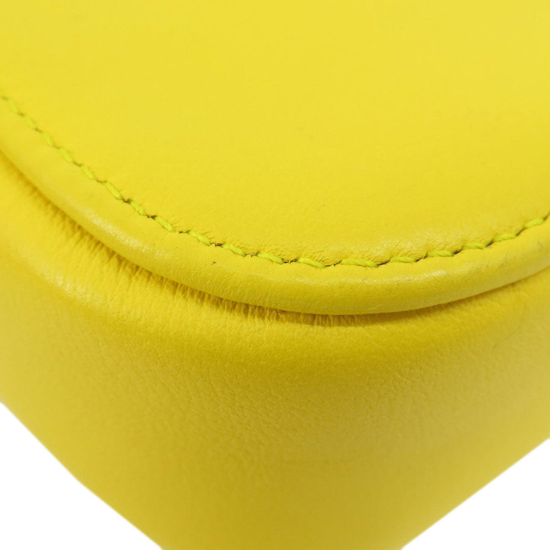 BALENCIAGA Shoulder Bag leather yellow logo Women Used Authentic
