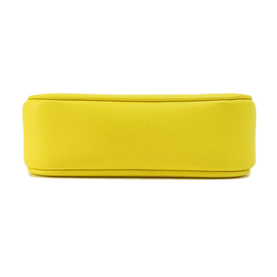 BALENCIAGA Shoulder Bag leather yellow logo Women Used Authentic