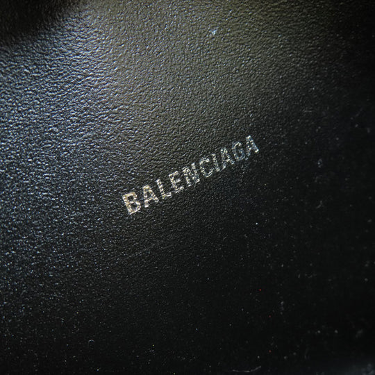 BALENCIAGA Shoulder Bag leather yellow logo Women Used Authentic