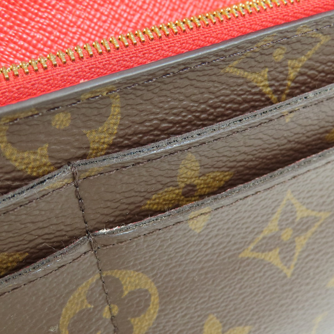 LOUIS VUITTON Long Wallet Purse M62236 Monogram canvas Brown Portefeuille Sarah Monogram Coquelicot Women Used Authentic