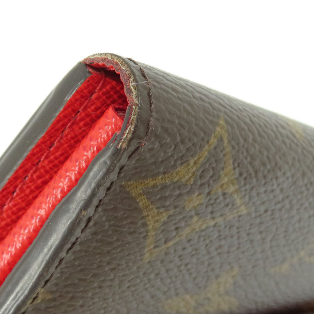 LOUIS VUITTON Long Wallet Purse M62236 Monogram canvas Brown Portefeuille Sarah Monogram Coquelicot Women Used Authentic