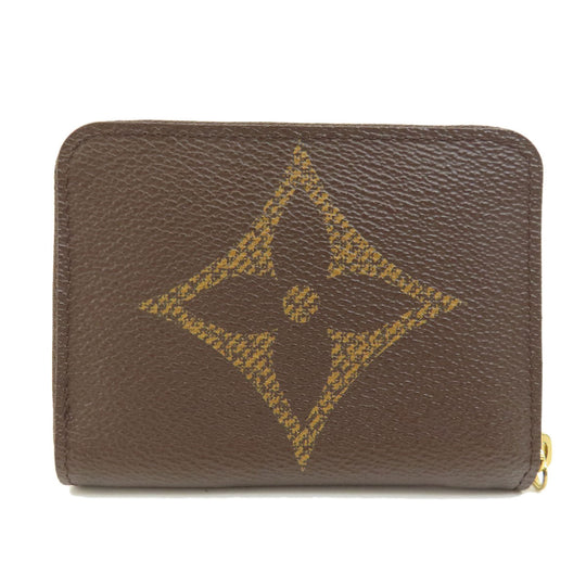 LOUIS VUITTON Coin case M69354 Giant monogram canvas Brown Zippy coin purse Women Used Authentic