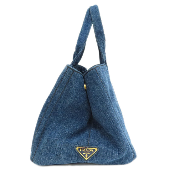 PRADA Handbag B1877B denim Navy Canapa