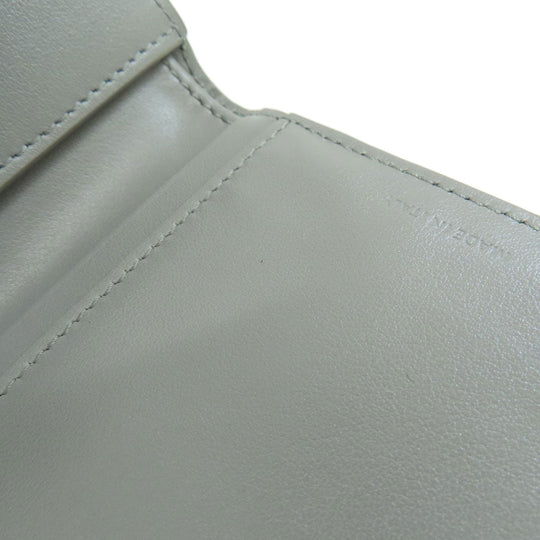 CELINE Bifold Wallet leather gray CMetal Women Used Authentic