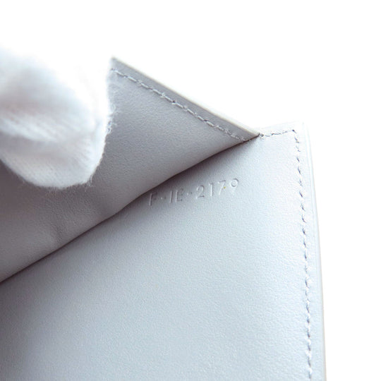 CELINE Bifold Wallet leather gray CMetal Women Used Authentic