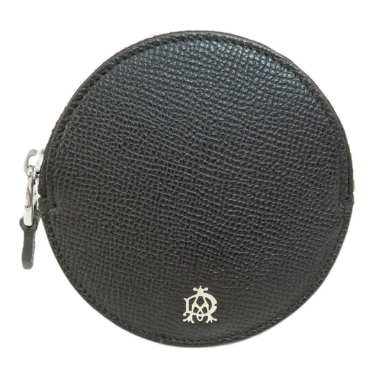 Dunhill Coin case leather black Round shape mens(Unisex) Used Authentic