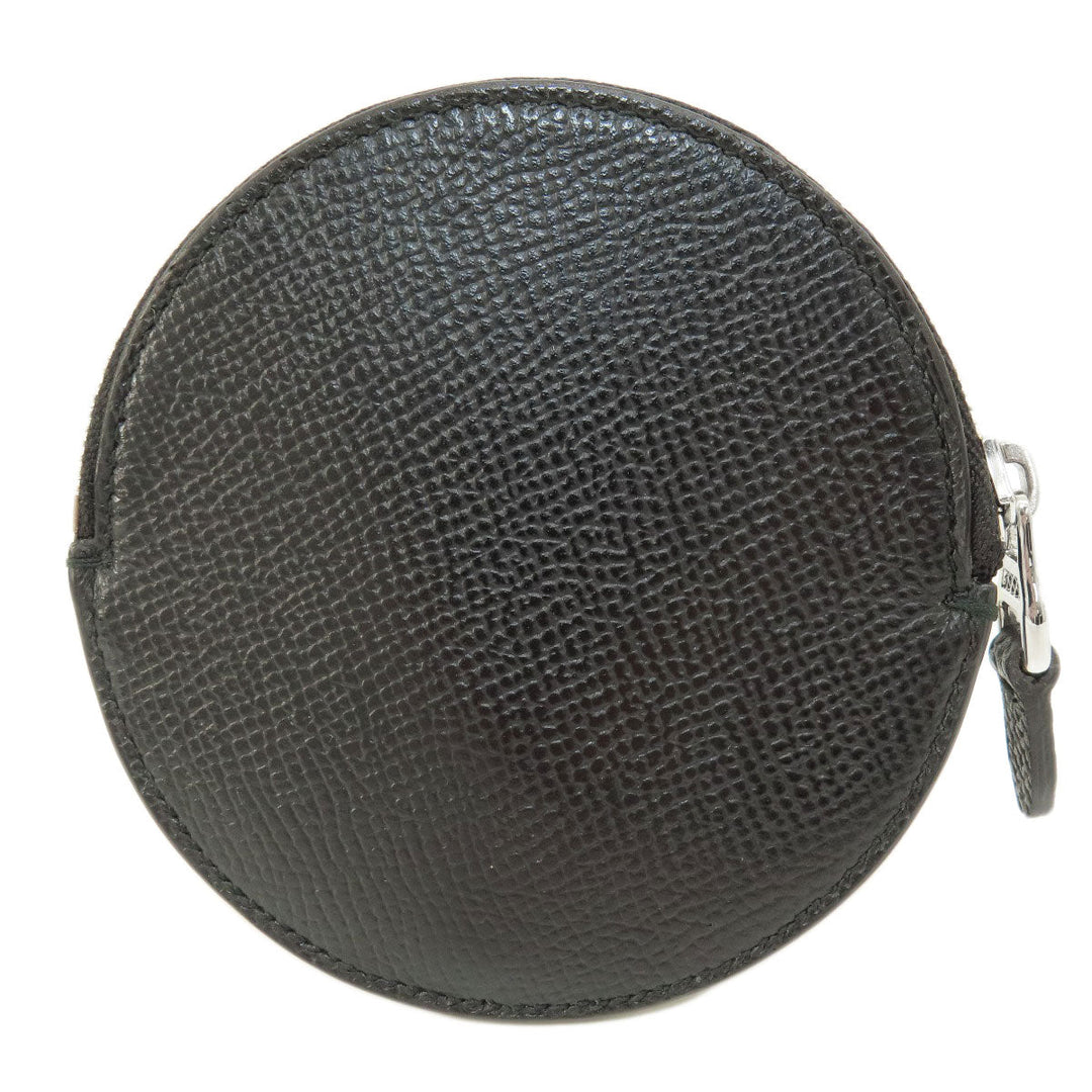 Dunhill Coin case leather black Round shape mens(Unisex) Used Authentic