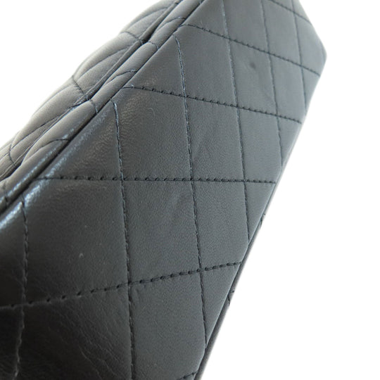 CHANEL Shoulder Bag lambskin black Matelasse Gold Metal Women Used Authentic