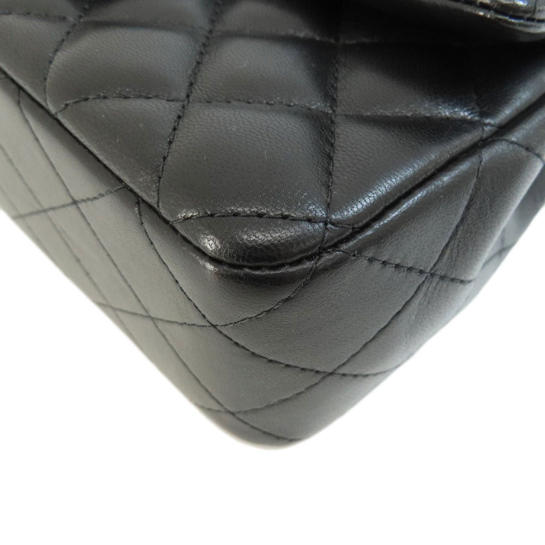 CHANEL Shoulder Bag lambskin black Matelasse Gold Metal Women Used Authentic