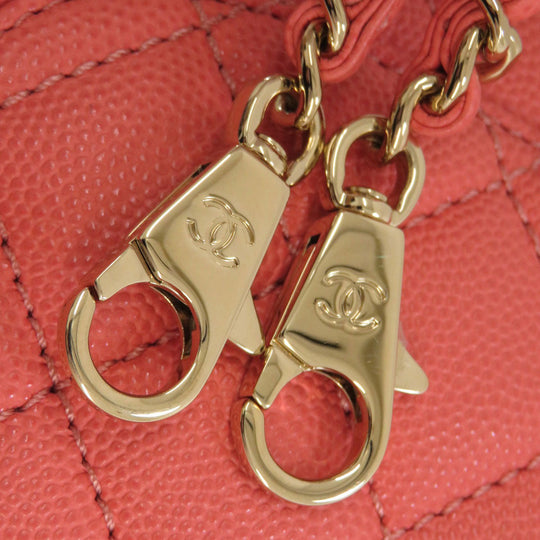 CHANEL Handbag Caviar skin pink Matelasse Gold Metal 2WAY