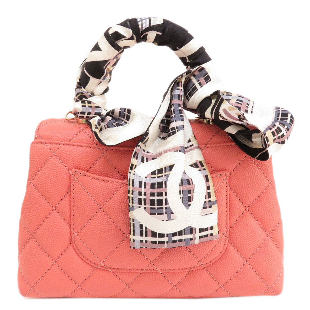 CHANEL Handbag Caviar skin pink Matelasse Gold Metal 2WAY