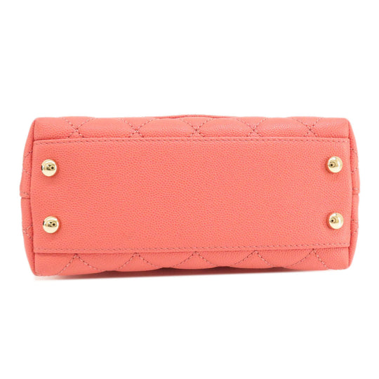 CHANEL Handbag Caviar skin pink Matelasse Gold Metal 2WAY