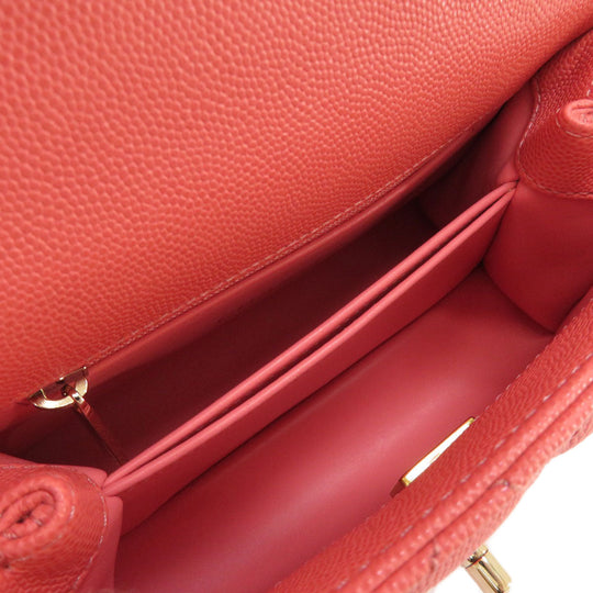 CHANEL Handbag Caviar skin pink Matelasse Gold Metal 2WAY