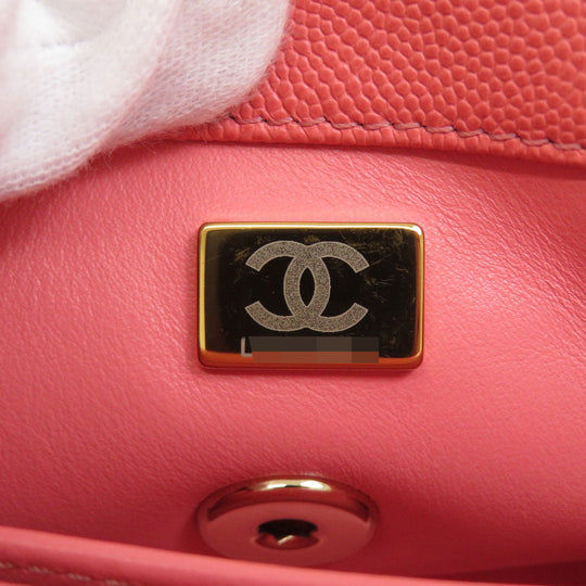 CHANEL Handbag Caviar skin pink Matelasse Gold Metal 2WAY