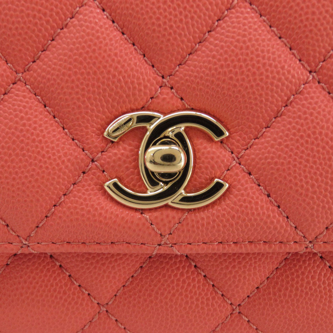 CHANEL Handbag Caviar skin pink Matelasse Gold Metal 2WAY