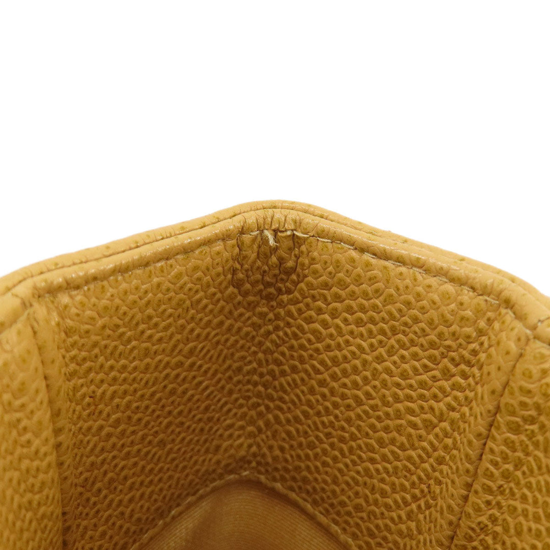 CHANEL Tote Bag Grained Calfskin Skin beige Chain Bag Matelasse Gold Metal Women Used Authentic