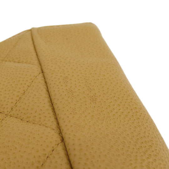 CHANEL Tote Bag Grained Calfskin Skin beige Chain Bag Matelasse Gold Metal Women Used Authentic