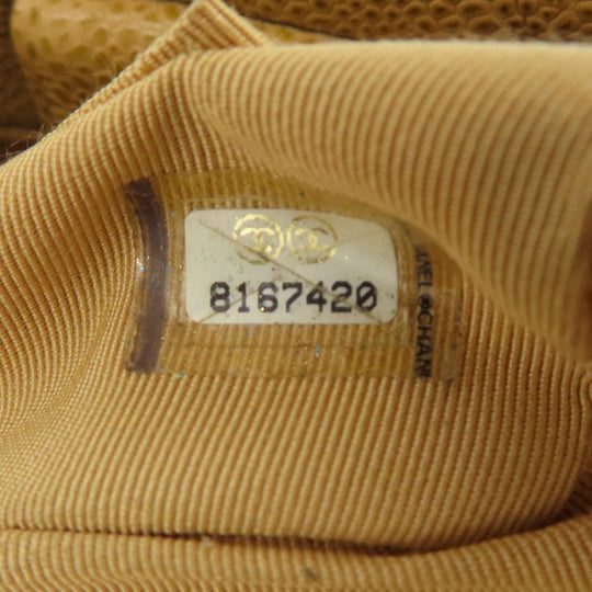 CHANEL Tote Bag Grained Calfskin Skin beige Chain Bag Matelasse Gold Metal Women Used Authentic