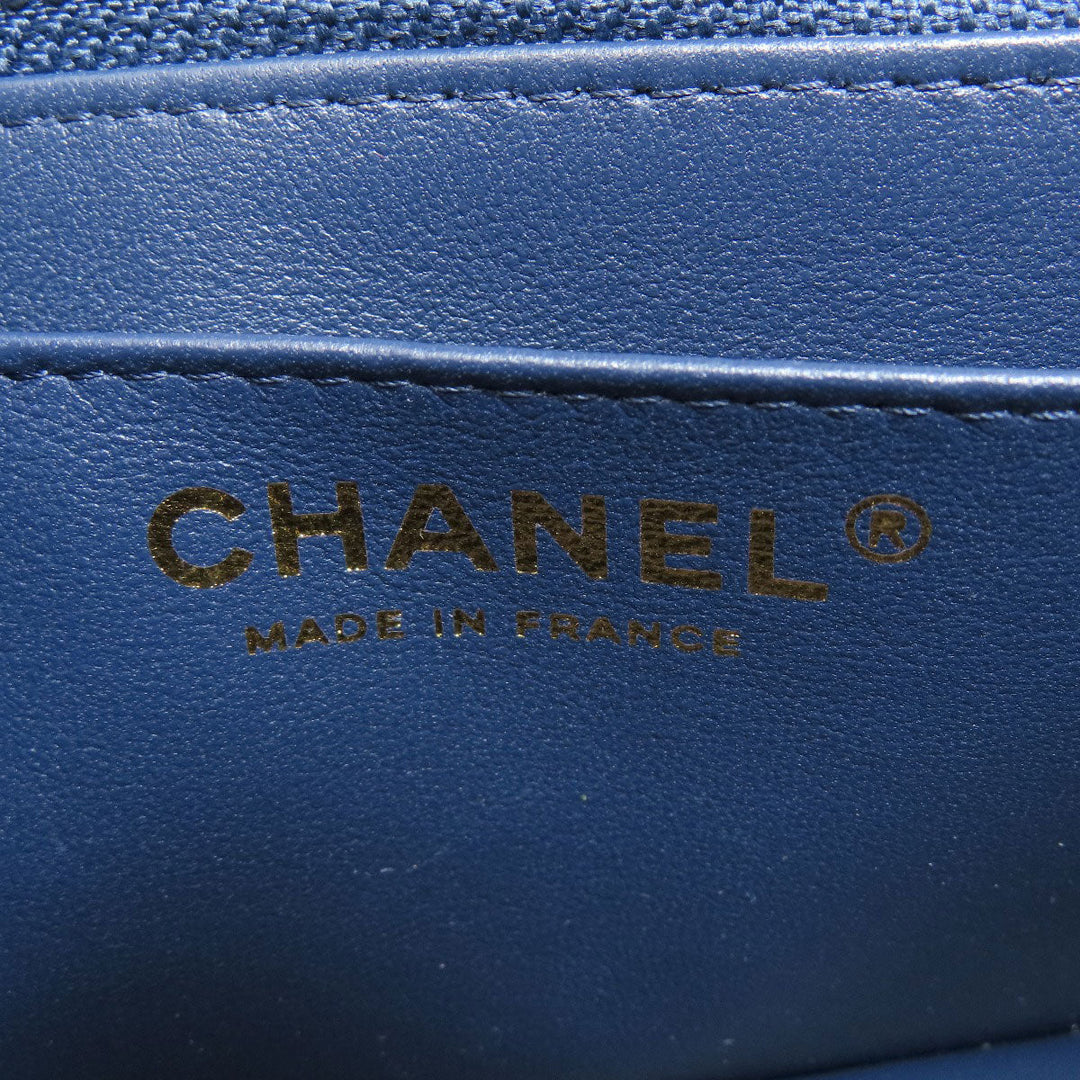 CHANEL Shoulder Bag denim blue ChainShoulder COCO Mark Gold Metal