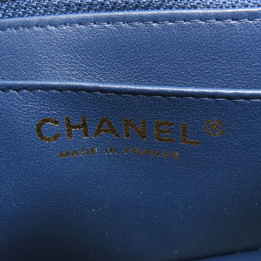 CHANEL Shoulder Bag denim blue ChainShoulder COCO Mark Gold Metal