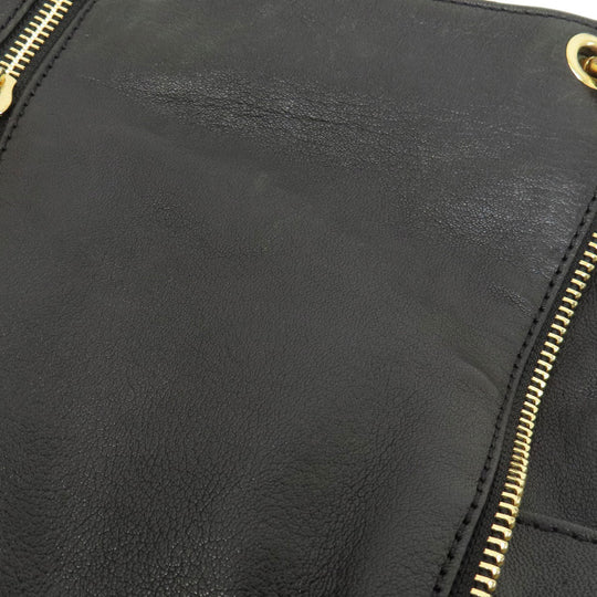 MICHAEL KORS Handbag leather black Zipper 2WAY Women Used Authentic