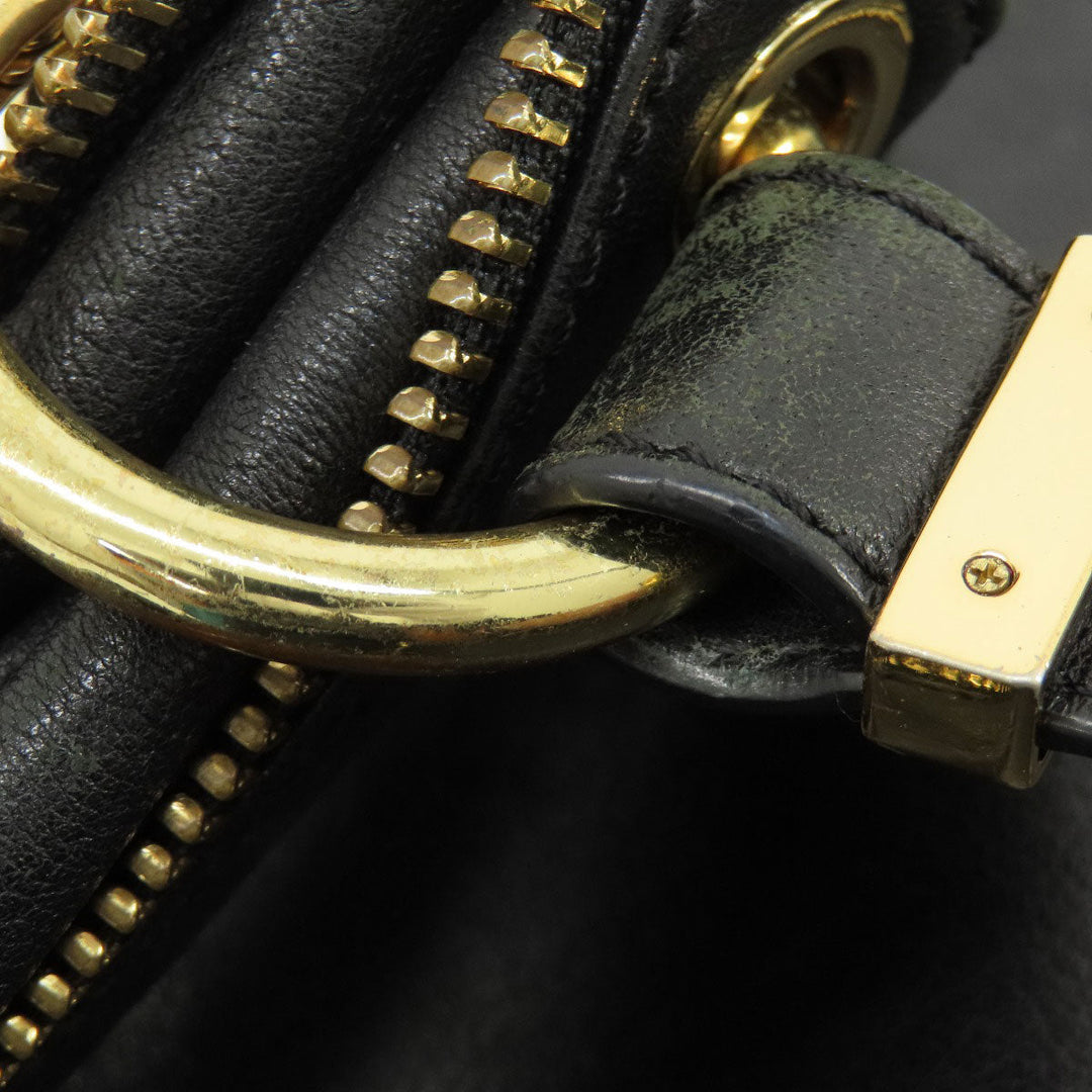 MICHAEL KORS Handbag leather black Zipper 2WAY Women Used Authentic