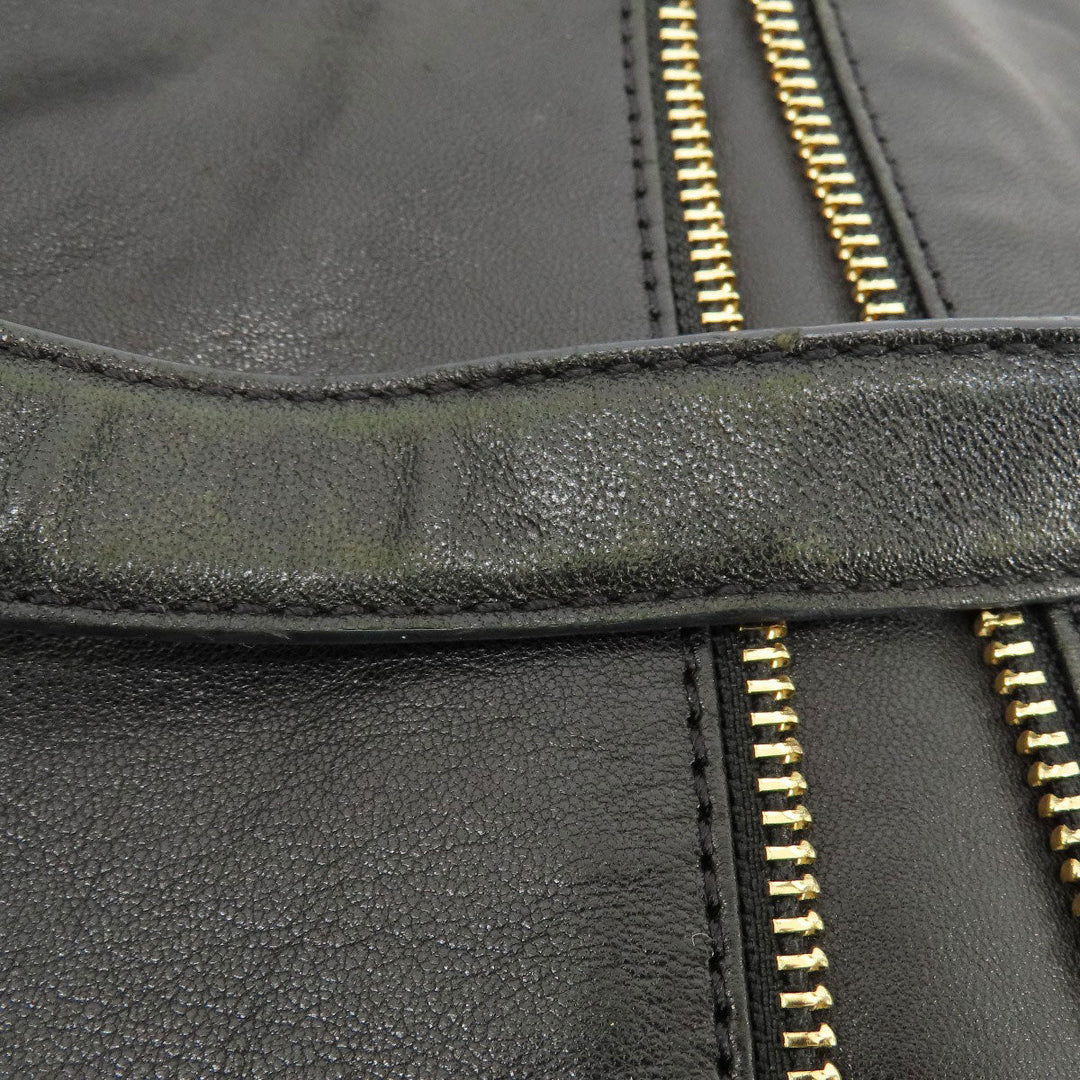 MICHAEL KORS Handbag leather black Zipper 2WAY Women Used Authentic