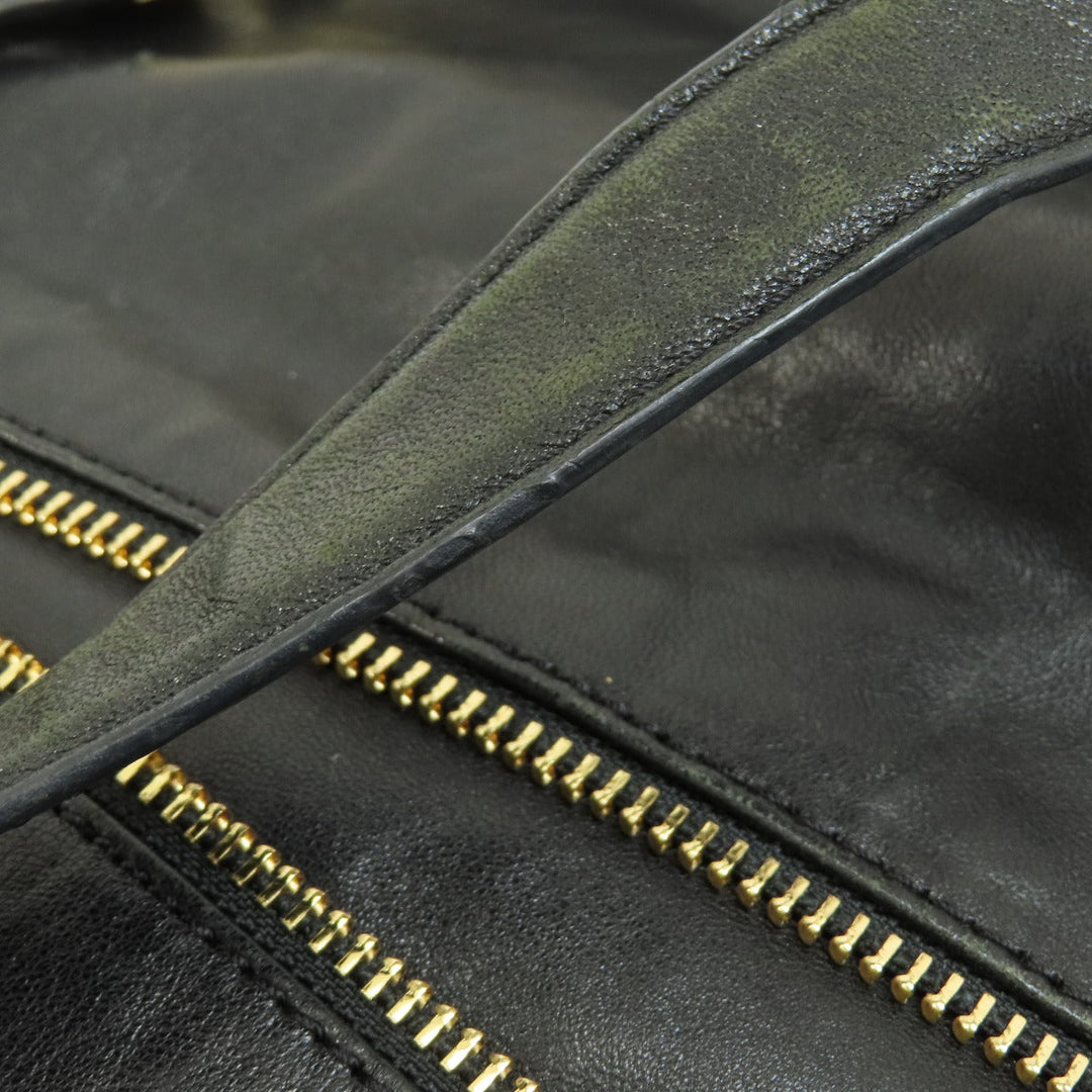 MICHAEL KORS Handbag leather black Zipper 2WAY Women Used Authentic