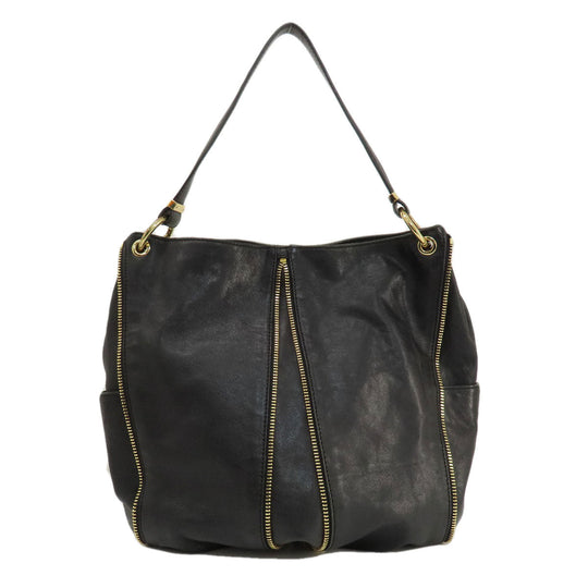 MICHAEL KORS Handbag leather black Zipper 2WAY Women Used Authentic