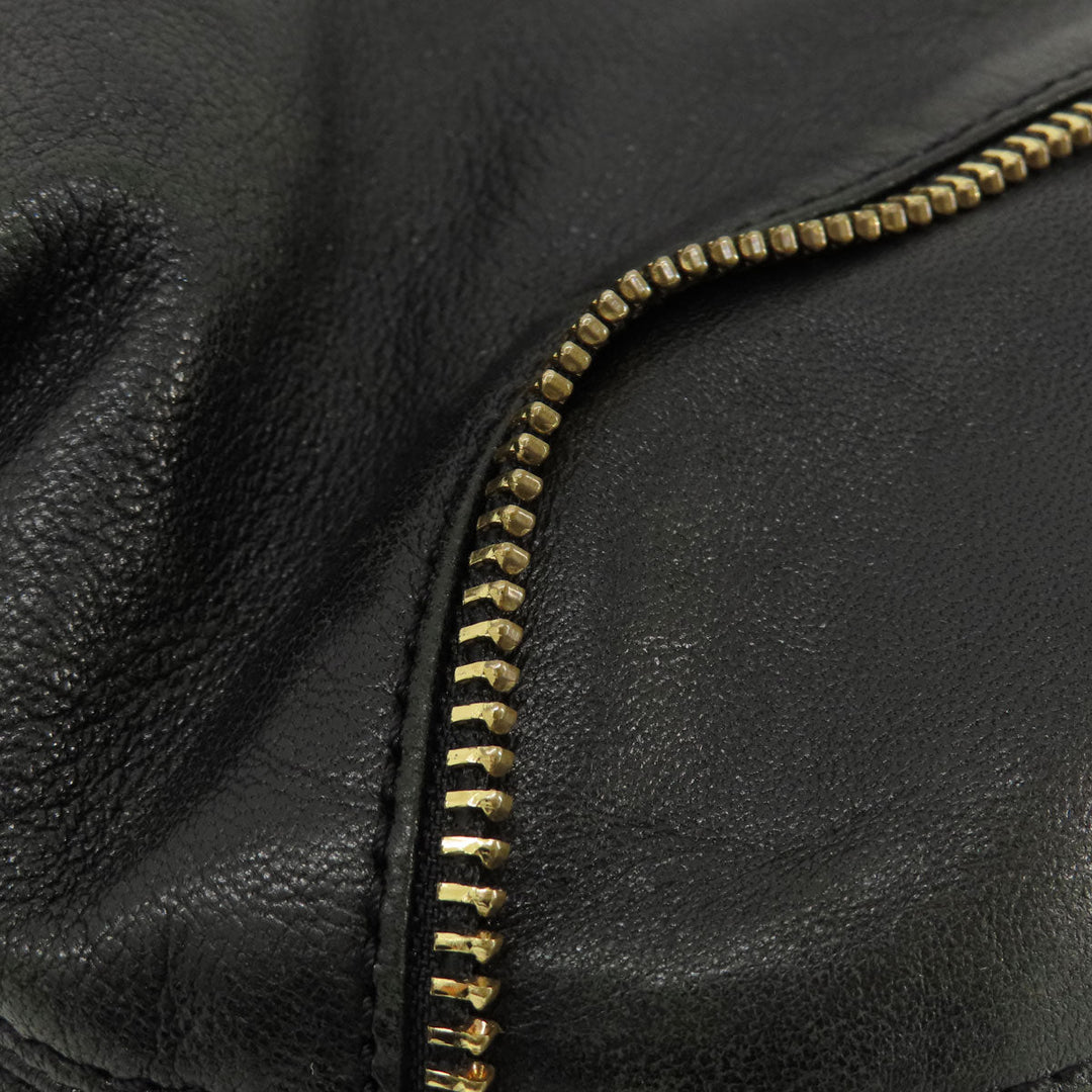 MICHAEL KORS Handbag leather black Zipper 2WAY Women Used Authentic