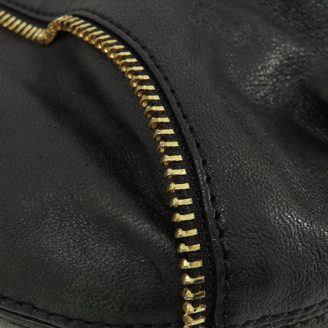 MICHAEL KORS Handbag leather black Zipper 2WAY Women Used Authentic