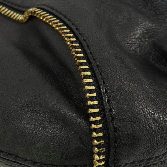 MICHAEL KORS Handbag leather black Zipper 2WAY Women Used Authentic