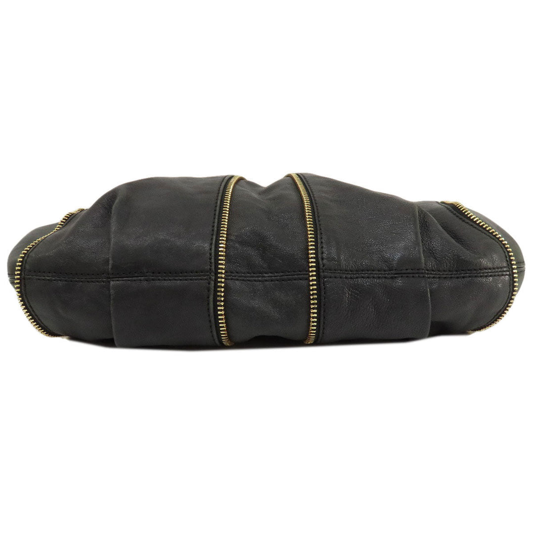 MICHAEL KORS Handbag leather black Zipper 2WAY Women Used Authentic