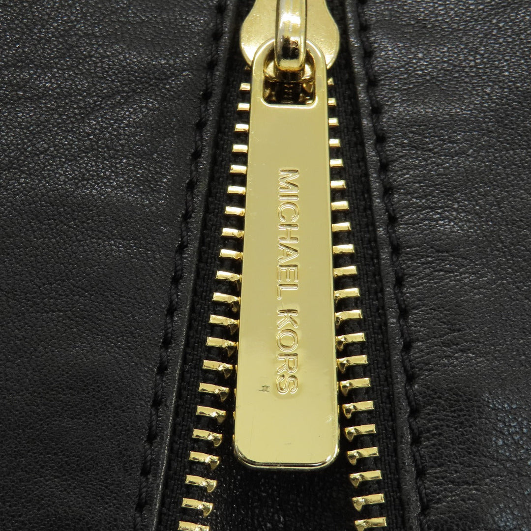 MICHAEL KORS Handbag leather black Zipper 2WAY Women Used Authentic