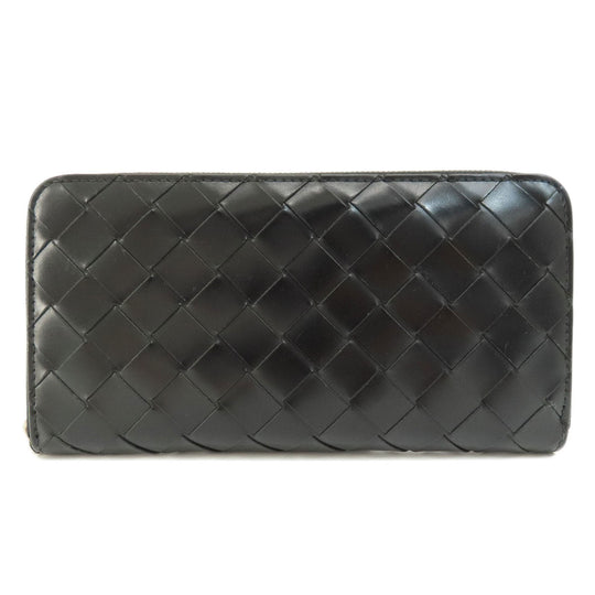 BOTTEGAVENETA Long Wallet Purse leather black INTRECCIATO