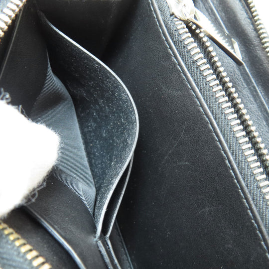BOTTEGAVENETA Long Wallet Purse leather black INTRECCIATO