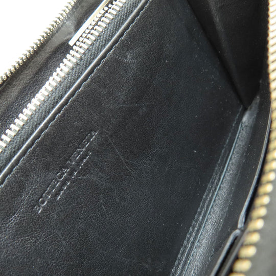 BOTTEGAVENETA Long Wallet Purse leather black INTRECCIATO