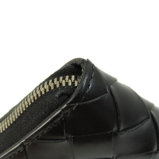 BOTTEGAVENETA Long Wallet Purse leather black INTRECCIATO