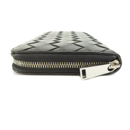 BOTTEGAVENETA Long Wallet Purse leather black INTRECCIATO