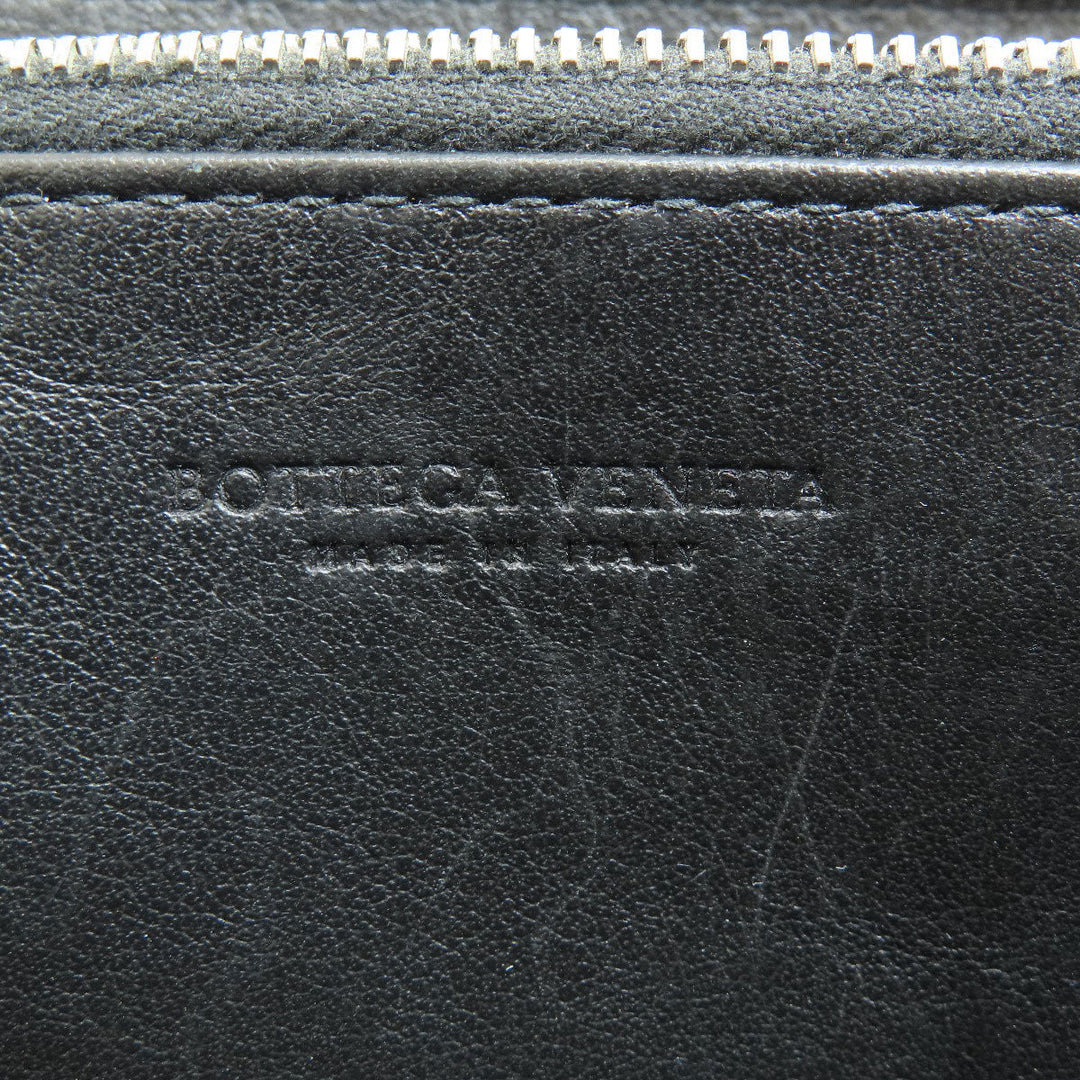 BOTTEGAVENETA Long Wallet Purse leather black INTRECCIATO