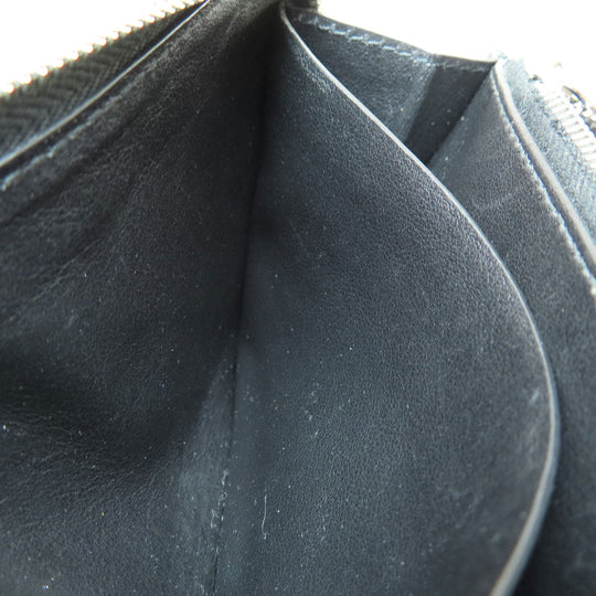 BOTTEGAVENETA Long Wallet Purse leather black INTRECCIATO