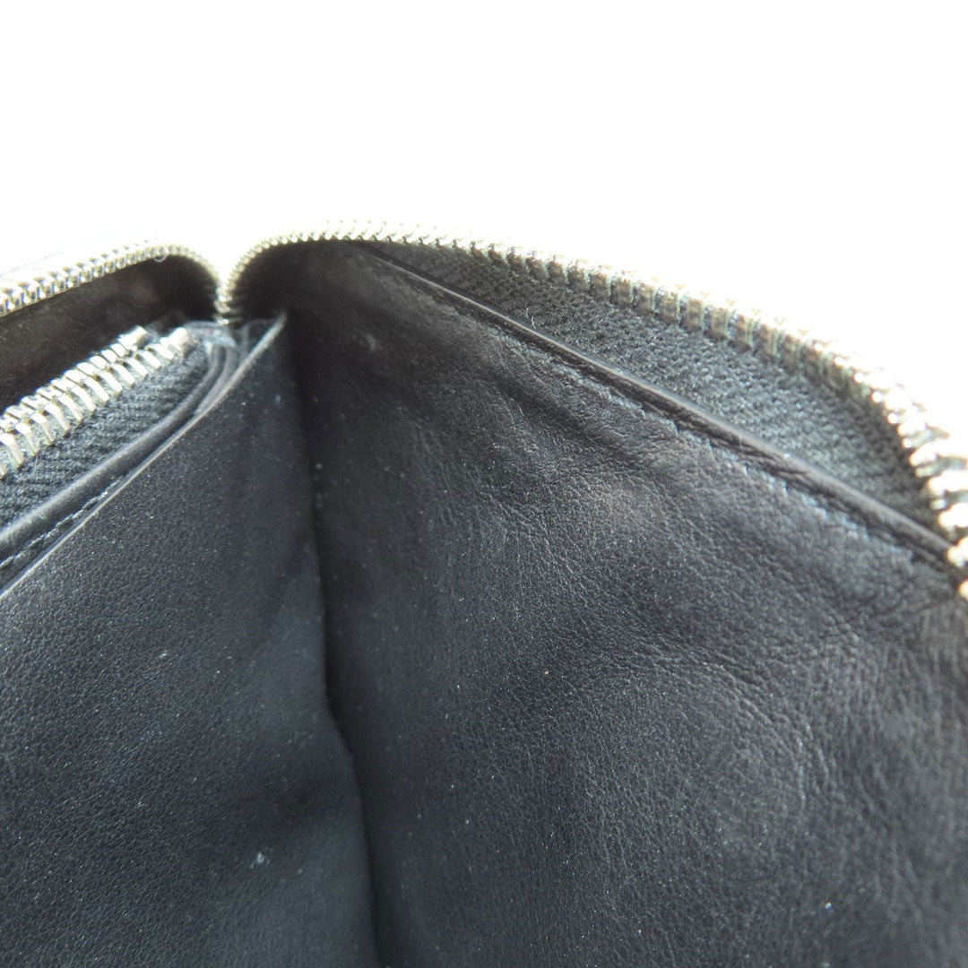 BOTTEGAVENETA Long Wallet Purse leather black INTRECCIATO