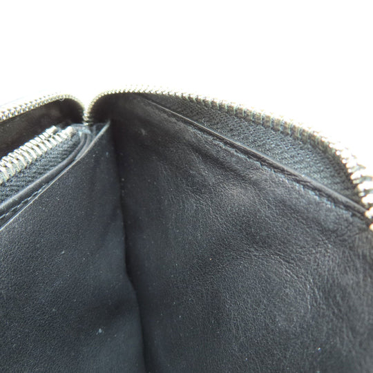 BOTTEGAVENETA Long Wallet Purse leather black INTRECCIATO
