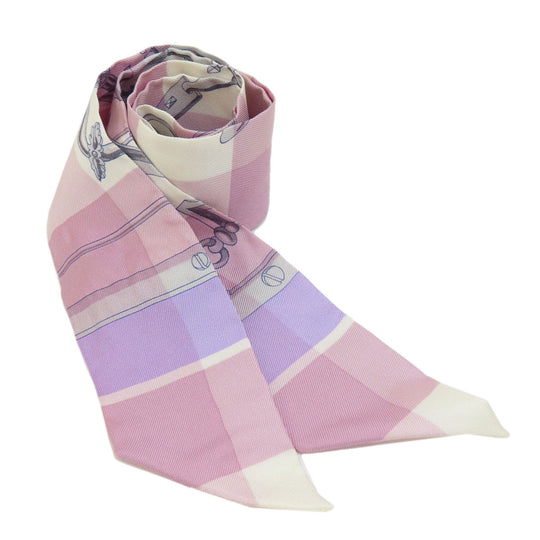 HERMES scarf silk purple Twilly Women Used Authentic